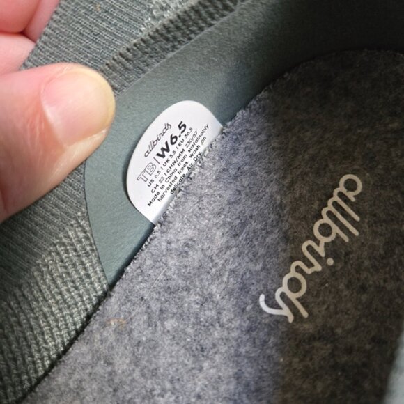 allbirds Women's Light Heathered Green/Gray Tree Breezers Flat Shoes - Picture 6 of 7